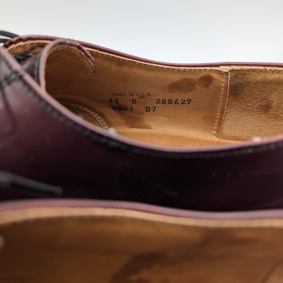 Cole Haan Men’s 11 D Caldwell Oxford Dress Shoes Burgundy Leather Cap Toe - Picture 8 of 11